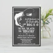 ANY AGE -魚釣り誕生日Chalkboard招待状 招待状 (スタンド正面)