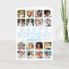 Any Age 16-Photo Collage誕生日カード – モダン Gr カード