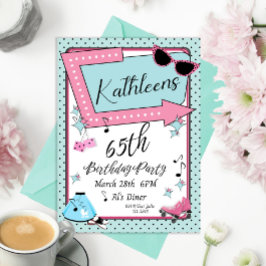 Any Age,1950のレトロ誕生日招待状 招待状