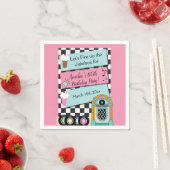 Any Age, 1950年代のダイナー誕生日招待状 スタンダードカクテルナプキン (インサイチュ)