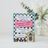 Any Age, 1950年代のダイナー誕生日招待状 ポストカード (スタンド正面)