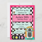 Any Age, 1950年代のダイナー誕生日招待状 招待状 (正面)