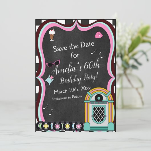 Any Age, 1950年代のダイナー誕生日 セーブザデート (スタンド正面)