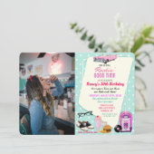 ANY AGE - 1950年代のレトロダイナー誕生日招待状 招待状 (スタンド正面)