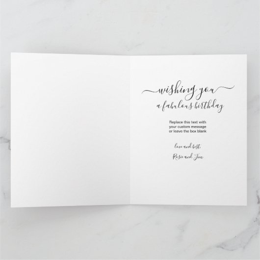 Any Age 5フォトコラージュターコイズカスタム誕生日 カード (内部)