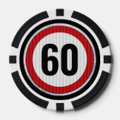 ANY AGE 60th Birthday Speed Limit Sign ポーカーチップ (正面)