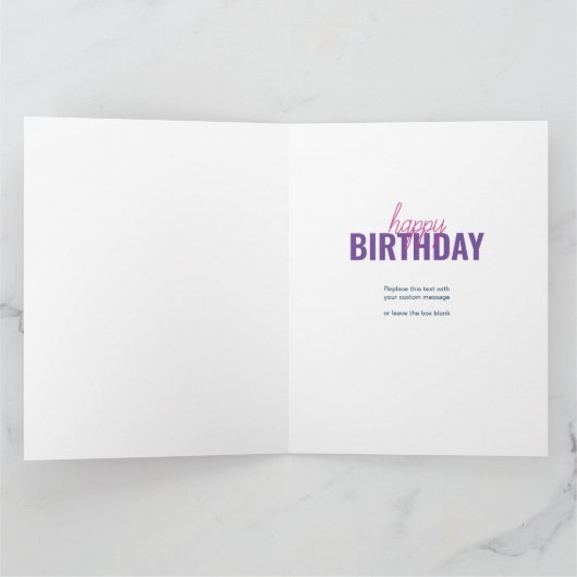 Any Age 8フォトコラージピンクパーソナライズされた誕生日 カード (内部)