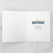 Any Age 8 Photo Collage Blueパーソナライズされた誕生日 カード (内部)