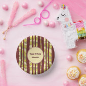 Any Age Adult Birthday Camo Stripes Pattern ペーパーボウル (パーティー)