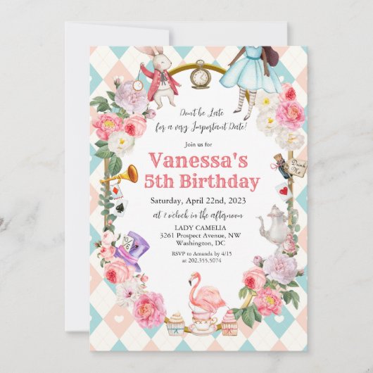 ANY AGE - African American Alice in Wonderland 招待状 (正面)