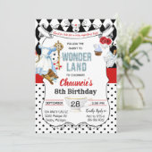 ANY AGE - Alice in Wonderland誕生日招待状 招待状 (スタンド正面)