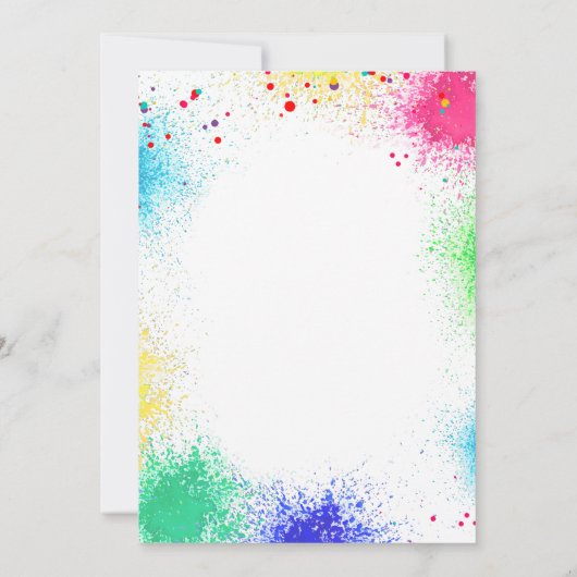 ANY AGE Artパーティー絵を描パーティー誕生日招待状 招待状 (裏面)