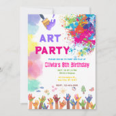 ANY AGE Art Party Paint Party Birthday  招待状 (正面)