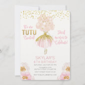 ANY AGE - Ballerinaバレエ誕生日招待状 招待状 (正面)