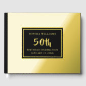 Any Age Birthday Guest Book Photo Elegant Black  ゲストブック (正面)