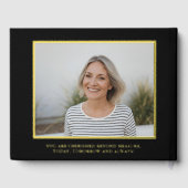 Any Age Birthday Guest Book Photo Elegant Black  ゲストブック (裏面)