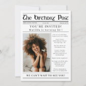 Any Age Birthday Newspaper Custom Photo  招待状 (正面)