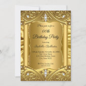 Any Age Birthday Party金ゴールドダイヤモンド画像 招待状 (正面)