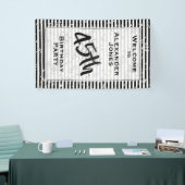 Any Age Birthday Party -黒/白のストライプ 横断幕 (トレードショー)