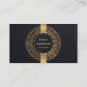 ANY AGE BLACK金ゴールド華美マンダラ50誕生日 プレイスカード (裏面)