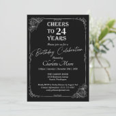 Any Age Black and White誕生日 クラシック 招待状 (スタンド正面)