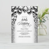 Any Age Black and White Balloons誕生日パーティー 招待状 (スタンド正面)