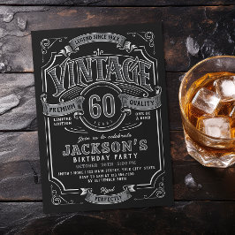 Any Age Black White Vintage Birthday 招待状