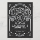 Any Age Black White Vintage Birthday 招待状 (正面)