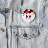 Any Age Burgundyフローラボホ100th誕生日パーティー 缶バッジ (インサイチュ)