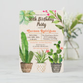 ANY AGE - Cactus多肉質誕生日招待状 招待状 (スタンド正面)