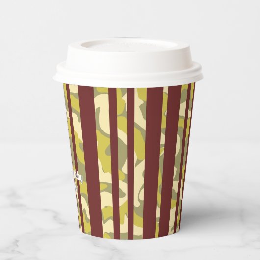 Any Age Camouflage Stripe Birthday 紙コップ (左)