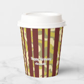 Any Age Camouflage Stripe Birthday 紙コップ (正面)