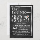 ANY AGE Chalkboardマイルストーン誕生日招待状 招待状 (正面)