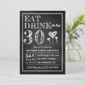 ANY AGE Chalkboardマイルストーン誕生日招待状 招待状 (スタンド正面)