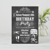 ANY AGE Chalkboardレトロ誕生日パーティー 招待状 (スタンド正面)