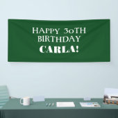 Any Age Dark Greenホワイトハッピーバースデーバナー 横断幕 (トレードショー)