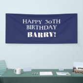 Any Age Dark Navy Blueホワイトハッピーバースデーバナー 横断幕 (トレードショー)