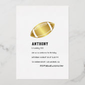 Any Age Green and Football Birthday Party 箔招待状 (裏面)