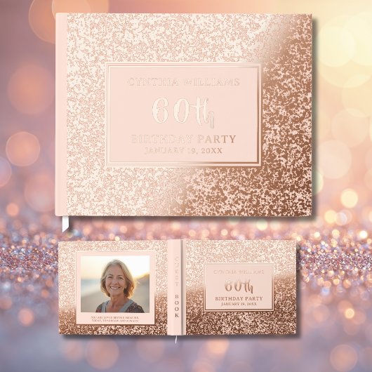 Any Age Guest Book Birthday Party Photo for Her ゲストブック