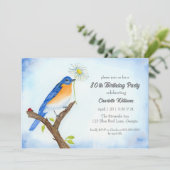 Any Age Happy April Birthday with Bluebird 招待状 (スタンド正面)