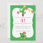 Any Age Kids Cactusをテーマにした誕生日パーティー招待状 招待状 (正面)