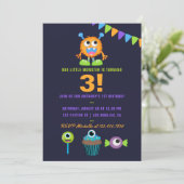 Any Age Little Monster Boy誕生日パーティー 招待状 (スタンド正面)