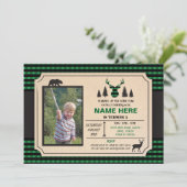 Any Age Lumberjack誕生日招待状チェック招待状 招待状 (スタンド正面)