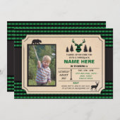 Any Age Lumberjack誕生日招待状チェック招待状 招待状 (正面/裏面)