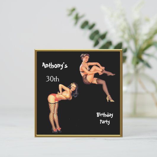 Any Age Men's Birthday Party 招待状 (スタンド正面)