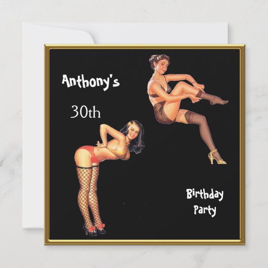 Any Age Men's Birthday Party 招待状 (正面)