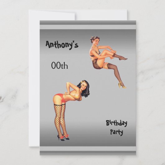 Any Age Men's Birthday Party 招待状 (正面)