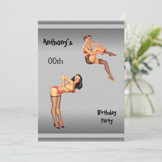 Any Age Men's Birthday Party 招待状 (スタンド正面)