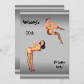 Any Age Men's Birthday Party 招待状 (正面/裏面)