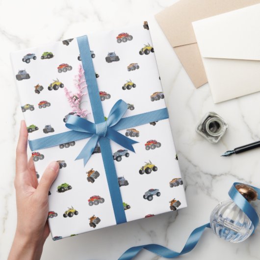 Any age monster truck boy birthday gift ラッピングペーパー (ギフト)